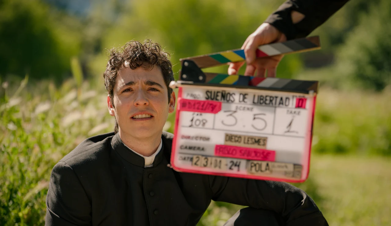 Pablo Béjar antes de empezar la secuencia de Sueños de libertad. 