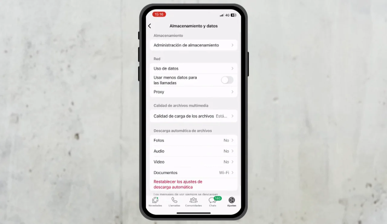 Pantalla con los permisos de acceso a un móvil